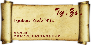 Tyukos Zsófia névjegykártya